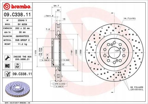 TARCZA HAM PRZOD 350X32 V BREMBO na Arena.pl