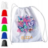 WOREK PLECAK SPORTOWY NA WF DLA DZIECI - MOTYL + IMIĘ! MOTYLEK ĆMA SKRZYDŁA