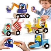 Klocki Magnetyczne Plac Budowy Zabawka Montessori STEM dla Dzieci 3+ 72el