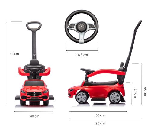 MILLY MALLY 6104 Pojazd z rączką Mercedes C-Class Red na Arena.pl