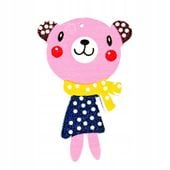 Drewniana zawieszka NIEDŹWIADEK 32x48mm niebieski