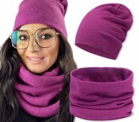 CIEPŁY Gładki KOMPLET CZAPKA + KOMIN * KOLORY