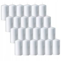 ŚWIECE BIAŁE ZESTAW 24SZT 10CM ŚWIECE STOŁOWE ŚWIECZKI WALEC TRADYCYJNE 20H