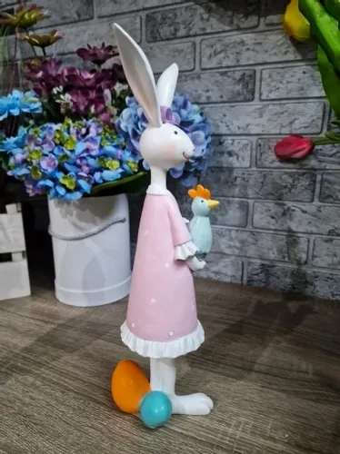 FIGURKA WIELKANOCNY ZAJĄC KRÓLIK z kurą na Arena.pl