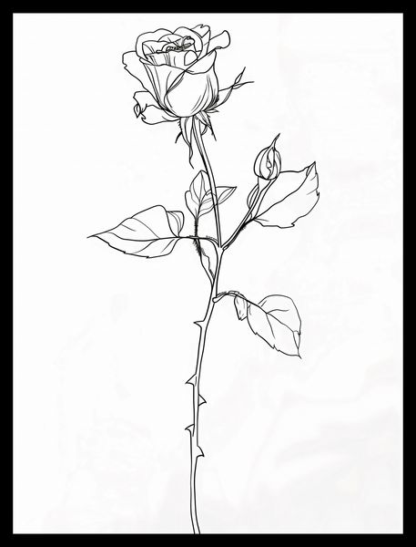 Plakat 30x40cm Kontur Róży zdjęcie 2