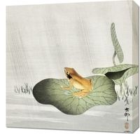 Obraz 60x60cm Frog on Lotus Leaf, Koson Japoński Vintage do Salonu