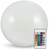 Lampa Solarna Kula Ogrodowa LED Biała RGB 30cm 3000K Naziemna + Pilot