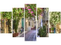 70 100CM OBRAZ 5 ELEM DOMY DZIELNICY PLAKA DRUK PŁÓTNO