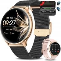 SMARTWATCH DAMSKI ZEGAREK AMOLED MENU PL ROZMOWY 2 PASKI + SŁUCHAWKI