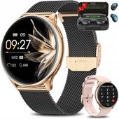 SMARTWATCH DAMSKI ZEGAREK AMOLED MENU PL ROZMOWY 2 PASKI + SŁUCHAWKI