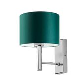 Kinkiet do salonu z abażurem w kolorze zieleni butelkowej TEGU