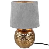 Ceramiczna LAMPA stołowa SOPHIA R50821011 RL Light abażurowa LAMPKA stojąca nocna szara złota