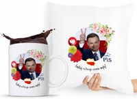 Zestaw Poduszka + Kubek Prezent Andrzej Duda Pis Z Nadrukiem Ze Zdjęciem