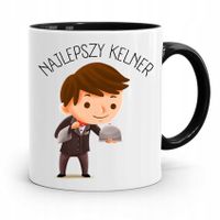 Dla Kelnera Kubek Czarny Najlepszy Kelner Prezent Z Nadrukiem Ze Zdjęciem