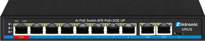 Switch POE 8xPOE 2xUplink GIGABIT 120W URUS zdjęcie 1