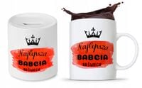 Zestaw Dla Babci Dzień Babci Kubek + Skarbonka Z Nadrukiem Ze Zdjęciem