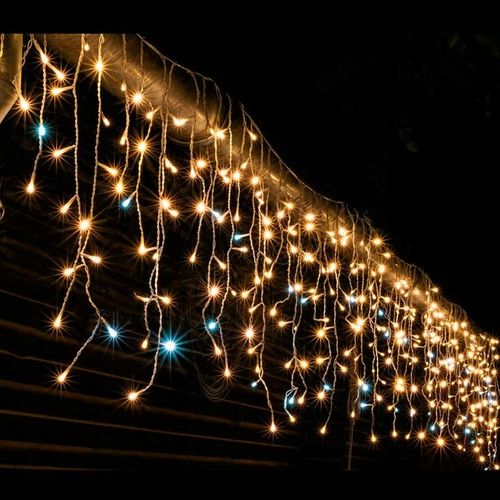 Sople 500 LED zewnętrzne CIEPŁE + FLASH 22,5 m świąteczne + pilot na Arena.pl