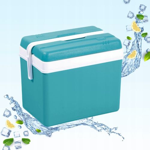 LODÓWKA TURYSTYCZNA 35L TURKUSOWA na WKŁADY MROŻĄCE do auta KAMPERA łodzi na Arena.pl