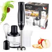 Blender Ręczny Mikser Wielofunkcyjny Stalowe Ostrza 800W Ad4620B Czarny