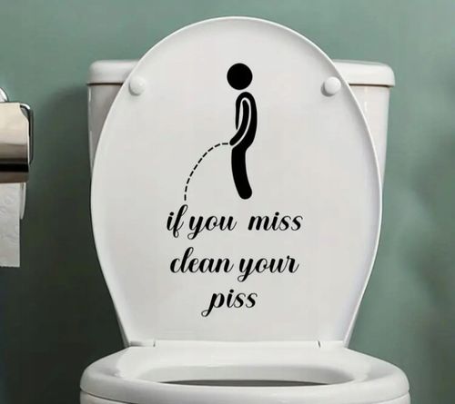 Naklejka na Tron Toaletę Kibel WC If You Miss Clean Your Piss Ostrzeżenie na Arena.pl
