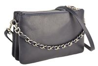 Modna włoska listonoszka skórzana - Barberini's - Granatowa