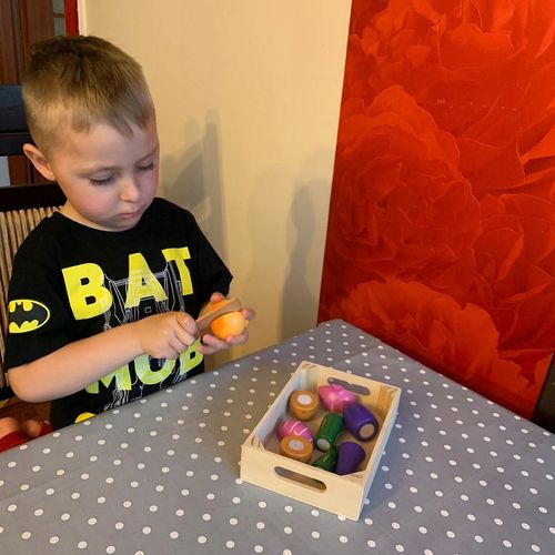 Warzywa Drewniane do Krojenia Zestaw na Rzep Rzepy dla Dzieci w Skrzynce na Arena.pl