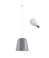 LED LAMPA WISZĄCA MADISON 38CM E27 METALOWA SZARA