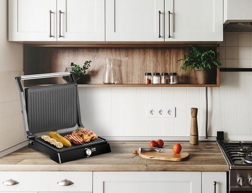 Grill elektryczny opiekacz rozkładany REGULACJA TEMPERATURY DUŻA MOC na Arena.pl