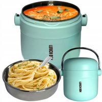 LUNCHBOX TERMOS OBIADOWY POJEMNIK TERMICZNY NA ŻYWNOŚĆ ZUPĘ + MISKA +