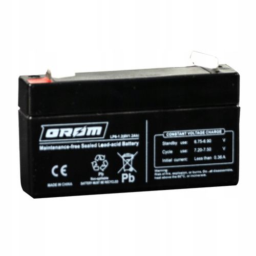 Akumulator AGM GROM 6V 1.2Ah LP6-1.2 Bezobsługowy do zabawek, alarmów, UPS na Arena.pl