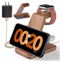 Ładowarka Indukcyjna Bezprzewodowa Do Telefonu Słuchawek Zegarka 3W1 Qi 15W