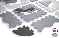 Mata-puzzle Moby-System piankowa EVA 150 x 150 x 1 cm szara z obrzeżem