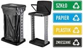Kosz na śmieci odpady stojak stelaż worki 120L + KOMPLET NAKLEJEK