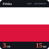 Karta eSIM Internet Polska 3 GB na 15 dni - bez rejestracji