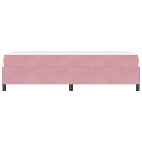 Ramka łóżka z materacem Różowy i biały 90 x 190 cm Aksamit na Arena.pl