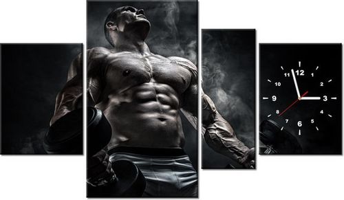70CM 120CM OBRAZ 4 ELEM MĘŻCZYZNA SIŁOWNI STALOWYM KOLORZE ŚCIENNY na Arena.pl