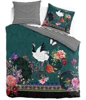 Kpl 240x200/220cm ŻURAW W RAJU bawełna satynowa  k. zielony