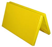 Materac dwuczęściowy z rzepami UNDERFIT 130 x 120 x 6 cm twardy żółty