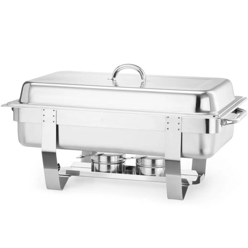 Podgrzewacz do potraw na pastę świeczki stalowy GN 1/1 - DUŻY ZESTAW na Arena.pl