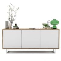 Komoda do salonu, loft, NORD, 168x35x72 cm, dąb wotan, biel| TYLETEGOTU