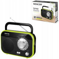 Radio FM przenośne turystyczne Sencor 210BGN zasilanie sieciowe-bateryjne