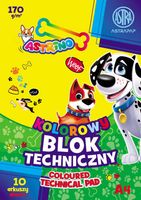 BLOK TECHNICZNY KOLOROWY 170G 10KOL ASTRINO