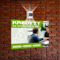 nadruk UV TABLICZKA reklamowa z lampą SZYLD dibond 40x30 KREDYTY
