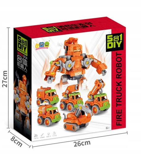 AUTO ROBOT DO SKRĘCANIA 5w1 LED TRANSFORMER XXL ZABAWKA KONSTRYKCYJNA na Arena.pl