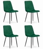Krzesło do jadalni welurowe ciemnozielone TURIN 4 szt. kuchni salonu