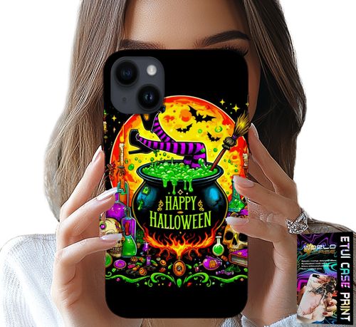 ETUI DO IPHONE 14 PLUS - WIEDŹMA KOCIOŁEK RÓŻDŻKA HALLOWEEN SZKŁO na Arena.pl