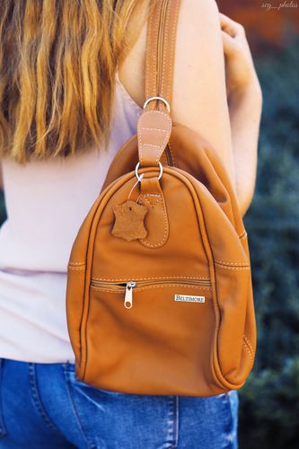 Camelowy Plecak damski skórzany torebka 2w1 Beltimore 019 na Arena.pl