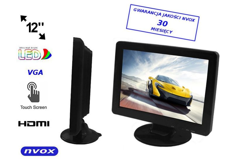 Monitor dotykowy  led 12cali hd vga hdmi zdjęcie 1