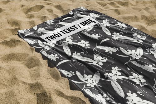 RĘCZNIK Białe kwiaty z twoim dowolnym tekstem 140x75cm 011G na Arena.pl