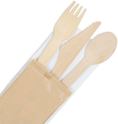 Sztućce drewniane widelec nóż łyżka biodegradowalne BIOZOYG 16cm 400 szt na Arena.pl